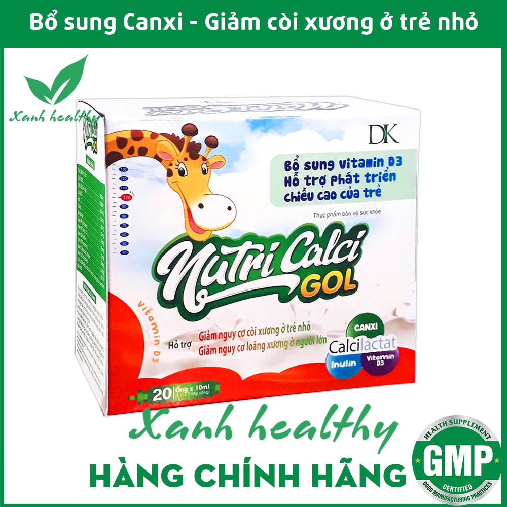 Siro NUTRI CALCI GOL - bổ sung canxi, vitamin D3, K2, sữa non giúp tăng chiều cao, giảm còi xương ở 