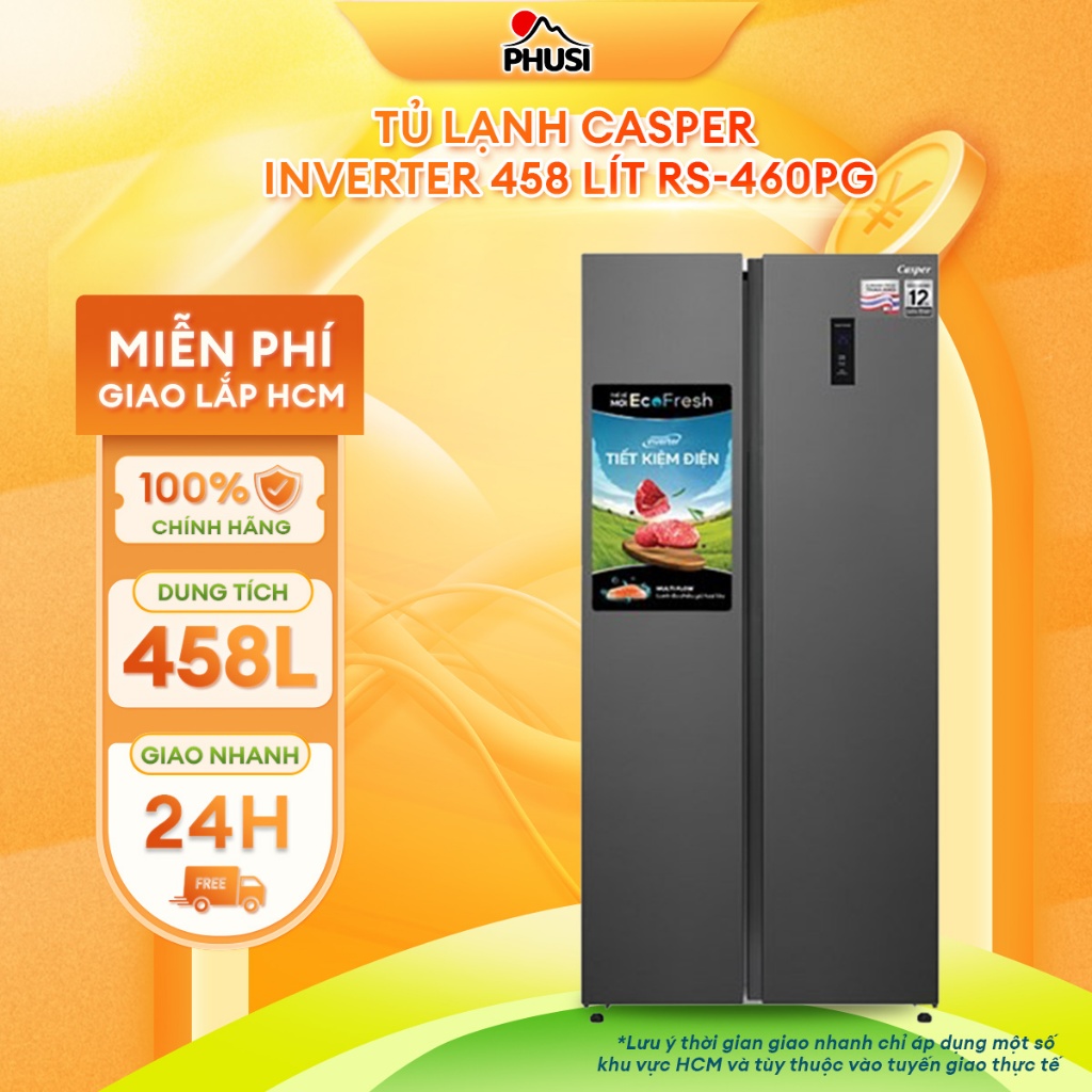 RS-460PG Tủ Lạnh Casper Inverter 458 Lít RS-460PG [GIAO LẮP MIỄN PHÍ HCM]