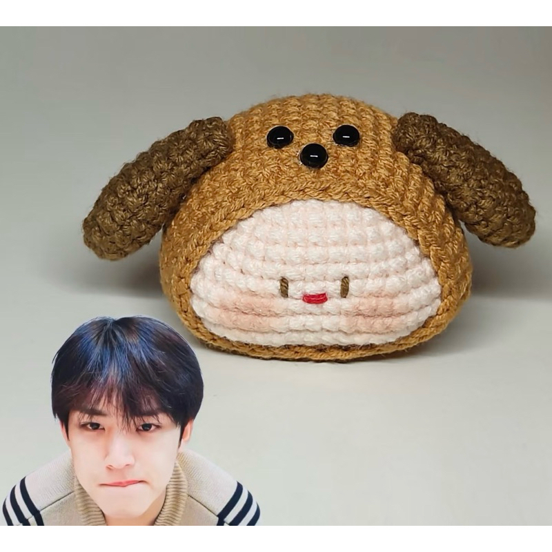 móc khoá len cún nâu mingyu seventeen | sản phẩm thủ công |