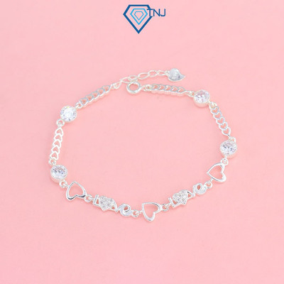 Quà tặng cho người yêu - Lắc tay nữ bạc đẹp chữ Love, vòng tay đính đá thời trang nữ LTN0181 - Trang Sức TNJ