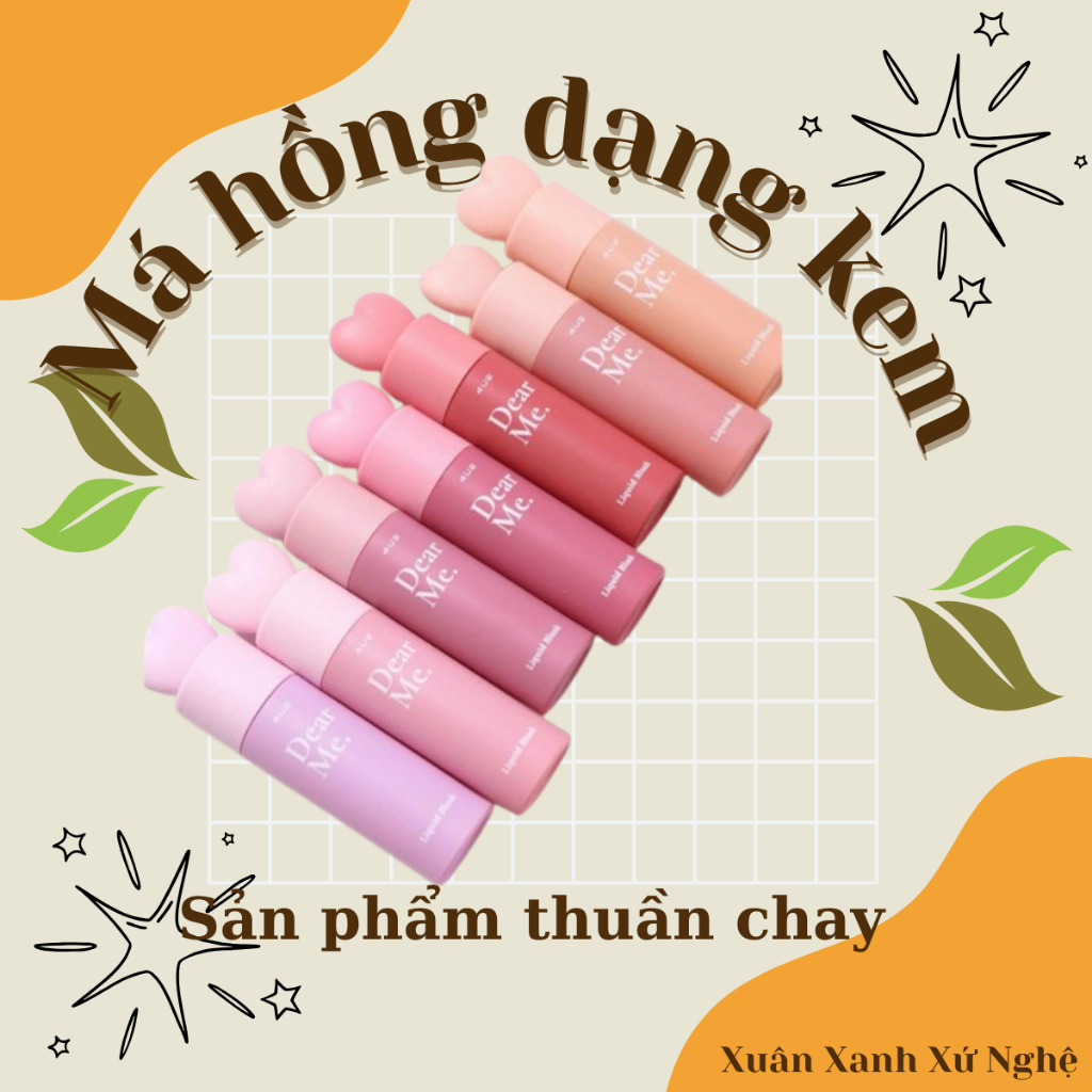Phấn má hồng thuần chay dạng kem 4U2 Dear Me Liquid Blush thiết kế trái tim cực xinh