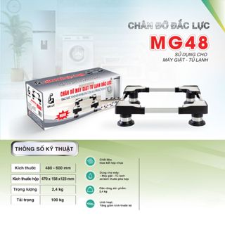  Chân đỡ đa năng tủ lạnh - máy giặt MG48 MG57 inox cao điều chỉnh kích thước từ 48cm - 77cm 