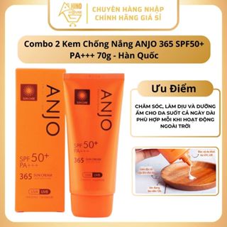 Combo 2 Kem Chống Nắng ANJO 365 SPF50+ PA+++ 70g Hàn Quốc Hỗ Trợ Chống Nắng Dưỡng Da - Hinohouse
