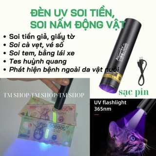 Đèn UV có sạc,đèn soi tiền giả,bệnh nấm vật nuôi, đèn soi giấy tờ giả, bằng tia cực tím