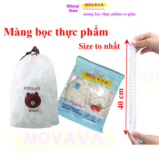 Màng bọc thực phẩm co giãn siêu dai có chun hình túi gấu set 100 chiếc - Movava