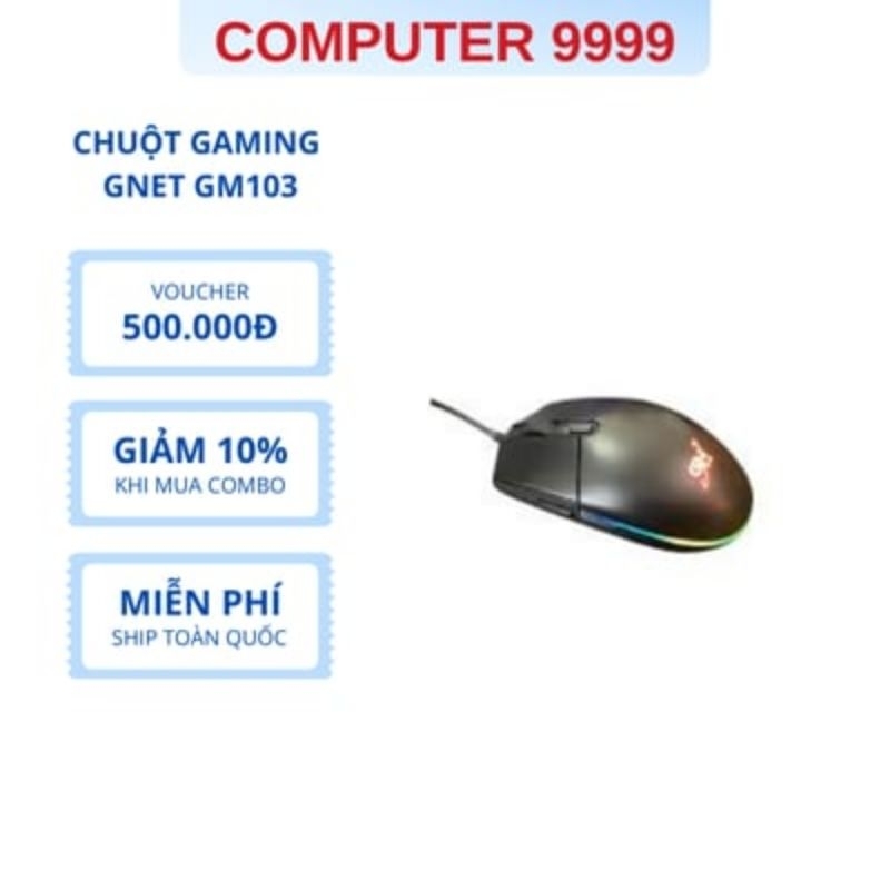 Chuột máy tính gaming Gnet GM103 Chính Hãng RGB có led Chuyên Game - Bảo hành 12 Tháng