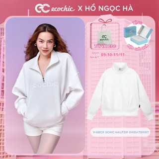 Áo Sweater Nỉ ECOCHIC HALFZIP SWEATSHIRT Chất Liệu Cao Cấp Công Nghệ Mới Nam Nữ Unisex BST Timeless Essentials B088