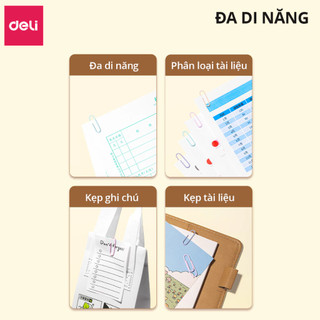 COMBO 5 Hộp Ghim Vòng Deli 0024 - Kẹp Giấy Tài Liệu Đa Năng Tiện Lợi