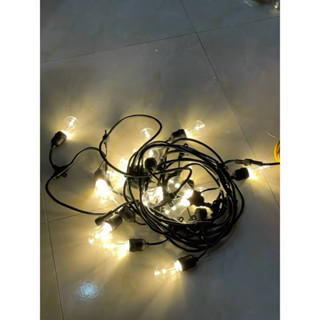  ComBo dây và Bóng Đèn Led EDISON 2W Đui E27 Bóng Nhựa EDISON Trong Suốt Chống Nước Trang Trí Ngoài Trời 