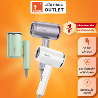 Máy sấy tóc mini gập gọn CWell C05HD, máy sấy 1800W 3 chế độ nóng/lạnh, kiểu dáng mới + màu siêu đẹp