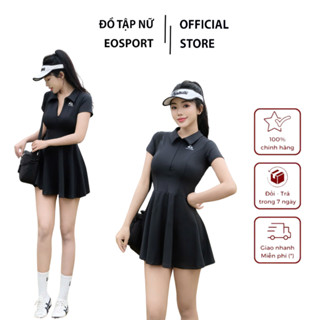 Set Bộ Váy Thể Thao Xếp Ly Và Áo Có Cổ Tay Ngắn Malbon Chơi Cầu lông, Pickleball, Tennis, Golf Vải Thun Cao Cấp  mút P02