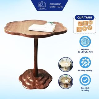  Bàn trà sofa mặt bàn sofa gỗ MDF 28mm bàn trà chân cao hình bông hoa không thấm nước bàn cafe gỗ decor sang trọng 