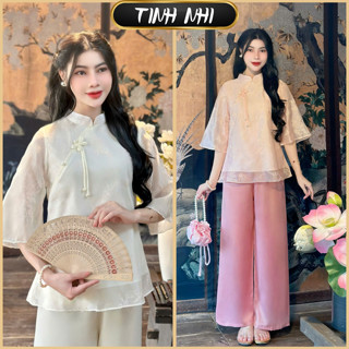  Đồ lam phối cúc nơ TINH NHI mềm mại và tôn dáng PP284 