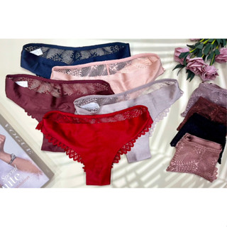 [BIGSIZE đến 100kg]Set 3 quần lót su lụa phối ren ADRIENNE VITTADINI cao cấp, hàng xuất âu cực đẹp, mềm mịn, có bigsize