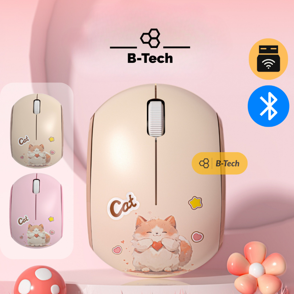 Chuột không dây 2.4G Bluetooth MOFII M9DM Little Buns dùng cho macbook, laptop, pc, ipad, máy tính b