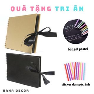 Sổ Còng BLACKOUT ⭐ẢNH THẬT⭐ Sổ Làm Bullet Journal Album Ảnh Handmade (Ruột Giấy Đen,Trơn) 60 Trang