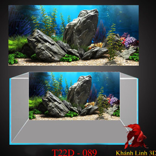 Tranh 3D Bể Cá Cảnh Mẫu Thủy Sinh - Tranh Bể Cá Sẵn Keo Dán - Tặng Kèm Bộ Dụng Cụ Dán