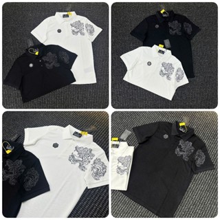 Áo Polo Nam Vai Thêu Hổ Philipp Plein logo Sắt Chất vải cotton cá sấu 2 màu đen trắng