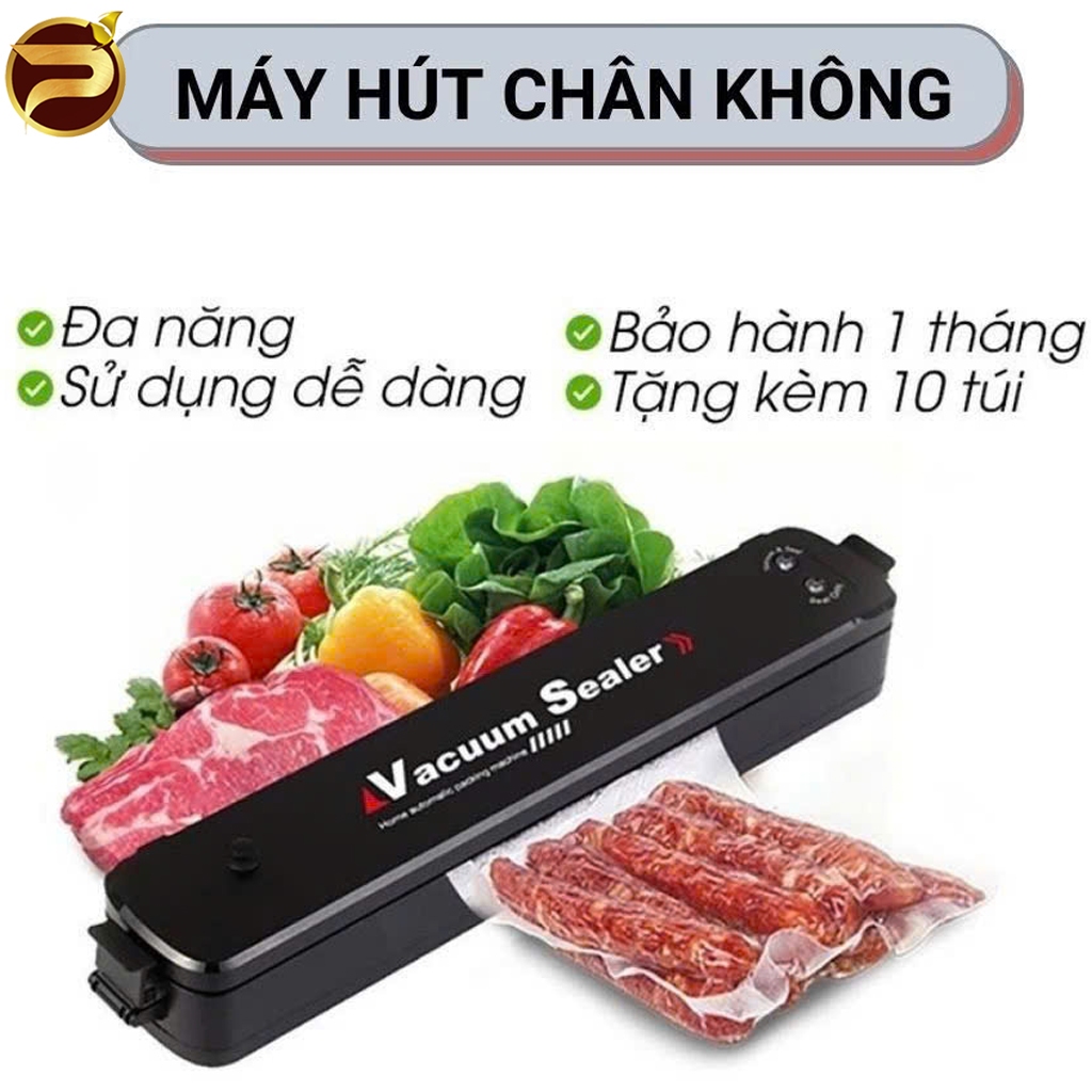 Máy Hút Chân Không Thực Phẩm Kèm Hàn Miệng Túi, Tặng Kèm 10 Túi Hút, Dụng Cụ Nhà Bếp, Đồ Dùng Nhà Bếp