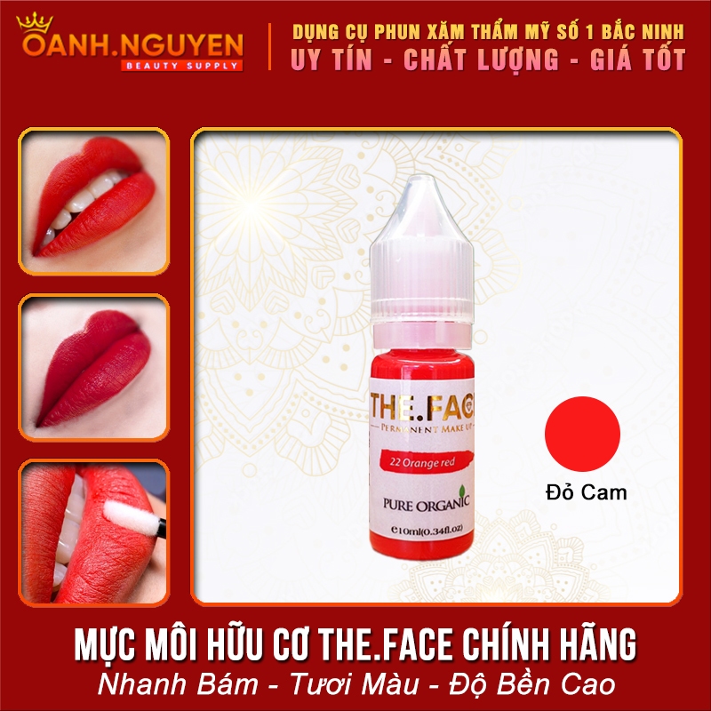 Mực Phun Môi  Đỏ Cam Tươi THE FACE - Lâu Phai - Mịn Môi