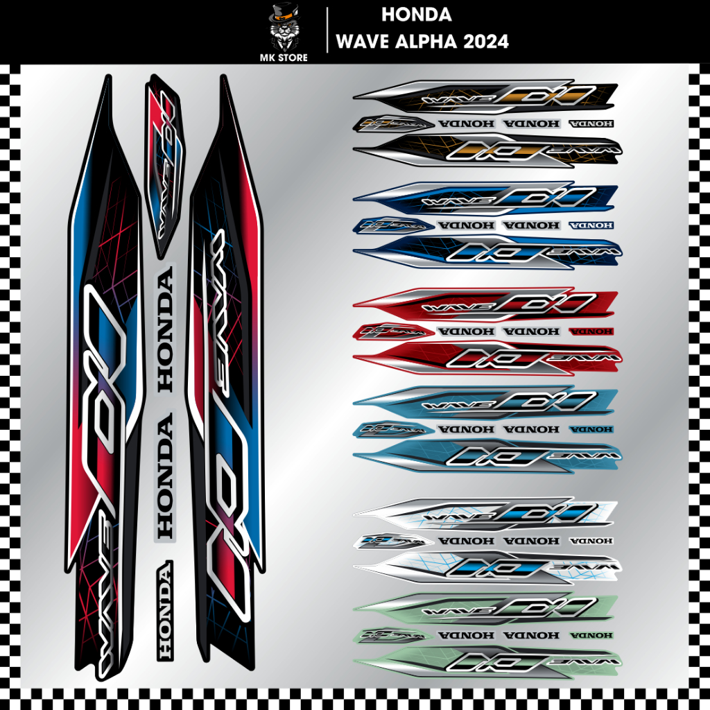 Tem Wave Alpha 2024 | Đủ Phối Màu  | Pvc 3 lớp chống bay màu | 831024