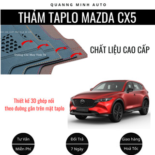 Thảm Taplo Ô Tô, Thảm Taplo Da Pu Nappa Mazda CX8,CX5 2018 - 2025 Được Thiết Kế 3D Ghép Nối.
