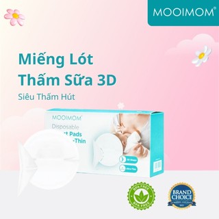 Miếng Lót Thấm Sữa 3D Siêu Thấm, Chống Tràn Gói 10 Miếng MOOIMOM - Chống Thấm Hiệu Quả, Mỏng Nhẹ Êm Ái Cho Da