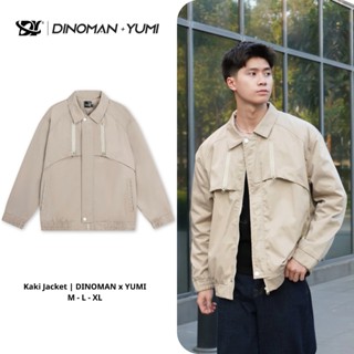 Áo Khoác Kaki 2 Lớp Cổ Polo DINOMAN x YUMI Chất Liệu Kaki Mềm Thiết Kế Năng Động Trẻ Trung - AK07-2