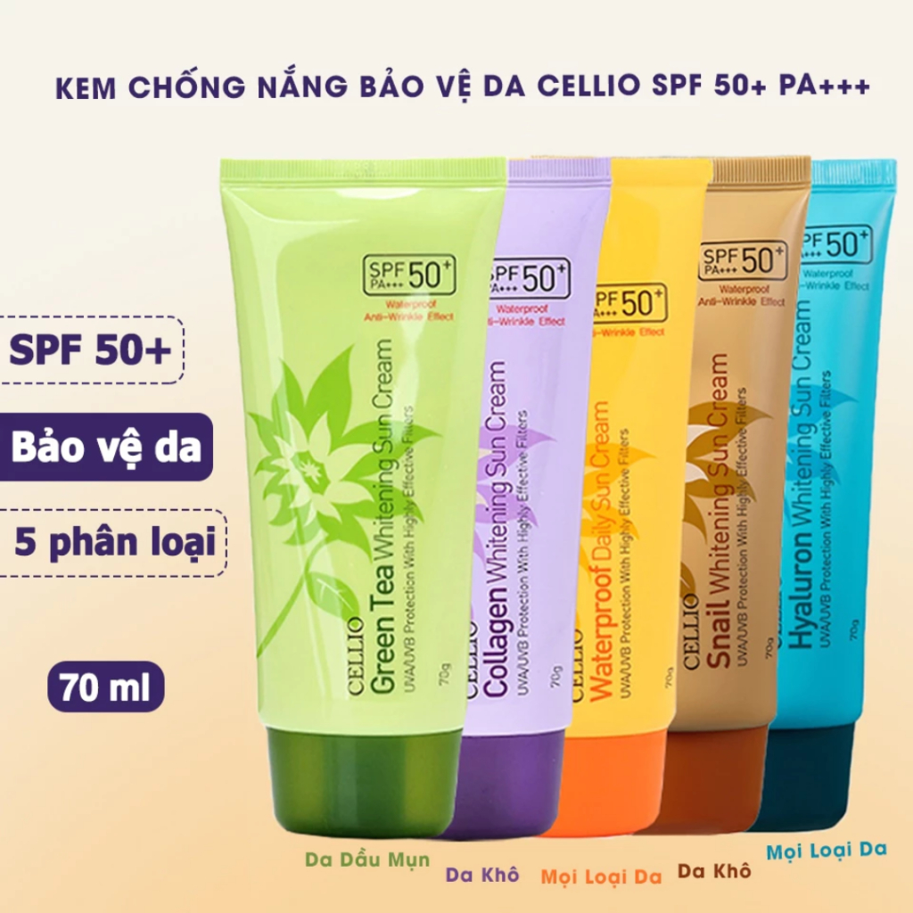 Kem Chống Nắng Cellio SPF 50PA+ 70g Hàn Quốc