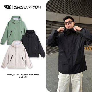    Xả Kho   Áo Khoác Gió 2 Lớp DINOMAN x YUMI Chống Nước Cản Gió với 4 Túi Khóa và Dây Rút Tiện Lợi - AKG03 