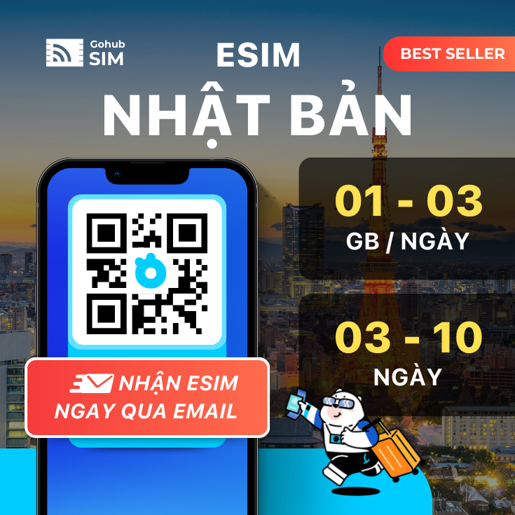 eSIM Nhật Bản 4G - Gói theo ngày (3 -10 ngày) - eSIM gửi ngay qua email