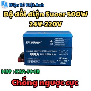 Bộ chuyển đổi điện 500W 24V lên 220V có chống ngược cực ắc quy - KSA-500B
