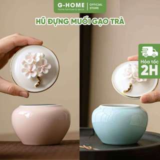 Hũ đựng muối gạo tài lộc, hũ đựng trà 2025 Ghome vật trang trí phòng đón may mắn PT25M1