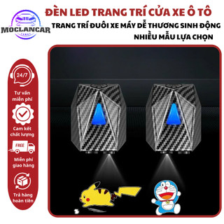 1 Đèn Led Trang Trí Cửa Ô Tô,Đuôi Xe Máy,Xe Đạp - Đèn Led Laser Pikachu,Doremon,Vịt Vàng Dễ Thương