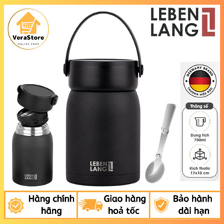 Hộp Cơm Giữ Nhiệt Lebenlang LBL3038, Bình Ủ Cháo Dung Tích 700ml, Chất Liệu Inox 304, Kèm Muỗng - Chính Hãng