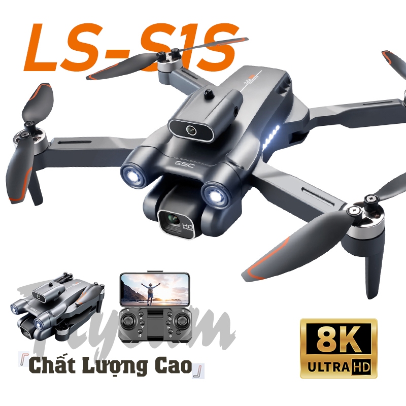 Máy Bay Camera S1S Flycam Drone Camera HD 4K FPV Cảm Biến Tránh Vật Cản Xoay 360 Độ