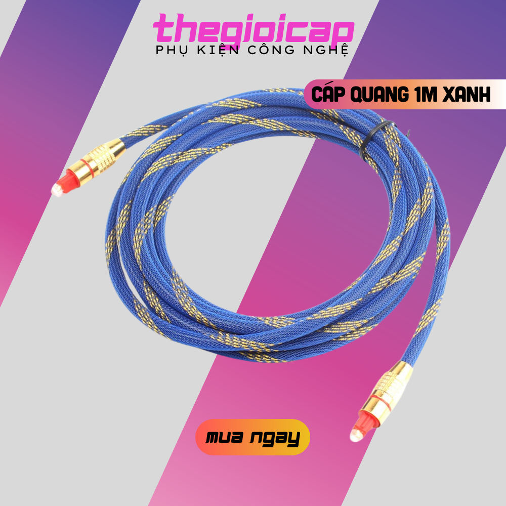 Cáp quang âm thanh Toslink Optical 1m (Xanh Phối Vàng)