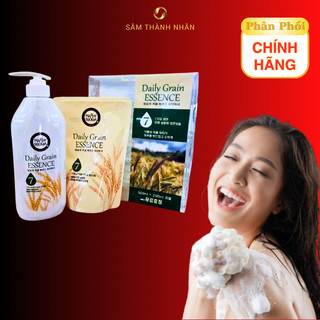  Bộ Sữa Tắm Hương Gạo Happy Ssoma Daily Grain Essence Hàn Quốc Chai 500ml + Túi 250ml 