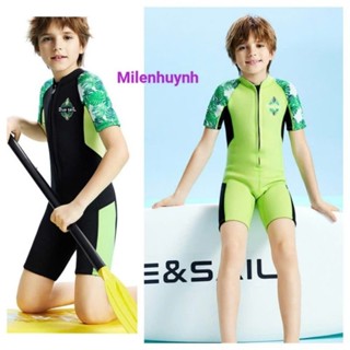  Đồ bơi giữ nhiệt ngắn tay 2.5mm M155632K dây kéo phía trước cho bé trai hàng Dive & Sail 