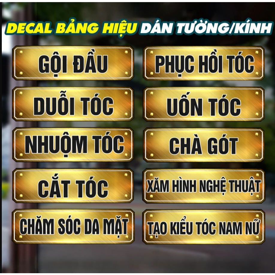 Decal Chữ Dán Tường, Kính, Decor Tiệm Spa, Nail, Tóc Barber, Nối Mi - Bóc Dán Dễ Dàng Tiện Dụng