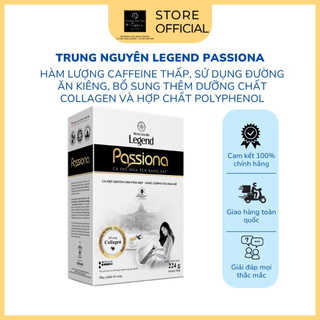  Cà Phê Trung Nguyên Legend Passiona – Hộp 14 Gói – Cà Phê Dành Cho Phái Đẹp Ít Caffeine Bổ Sung Collagen 