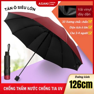 Ô Dù Che Mưa Đi Nắng Asaki Gấp Gọn Cầm Tay Tán Rộng 126CM Che 3 - 4 Người Thoải Mái