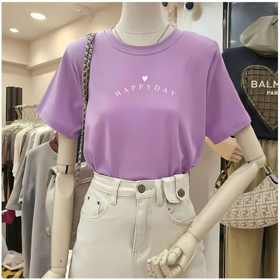Áo phông nữ dáng rộng NA03 in hình chất thun cotton Loza G0268