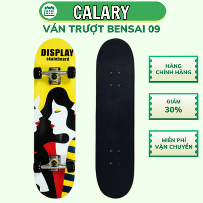 Ván Trượt Cougar-Skateboard Bensai 09 Chính Hãng Họa Tiết Cô Gái, Mặt Nhám Chống Trơn, Gỗ Ép 7 Lớp Cho Người Dưới 60kg