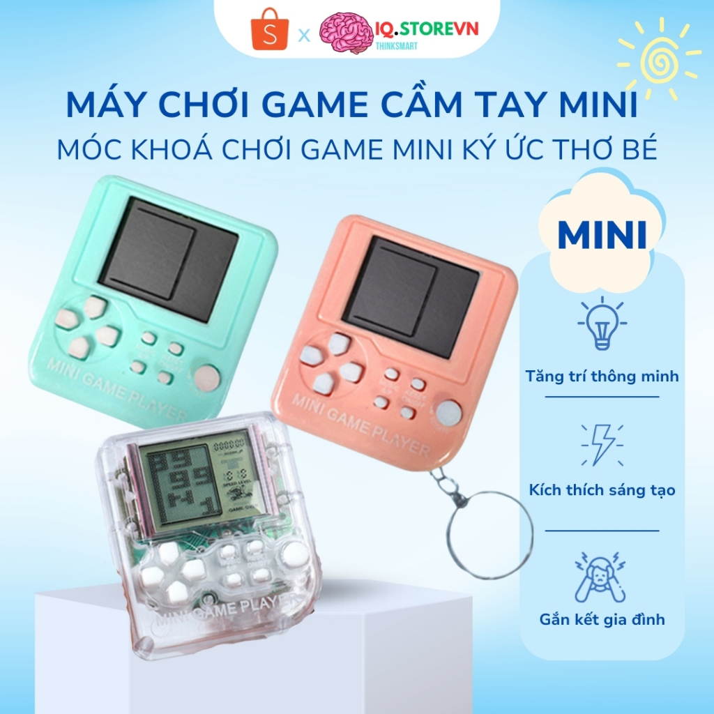 Máy Chơi Game Cầm Tay 4 Nút Tuổi Thơ Nhỏ Gọn Móc Khóa - Móc Khóa Chơi Game Nhiều Trò Mini Ngày Xưa