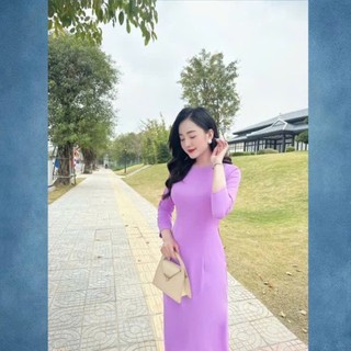 Áo Dài Trơn Lụa Mỹ Cổ Tròn Các Màu- Siêu Xinh