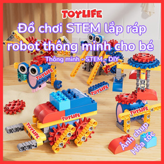 Đồ chơi stem lắp ráp robot thông minh tiểu học cho bé bộ steam lắp ghép sáng tạo kèm động cơ chuyển động TOYLIFE