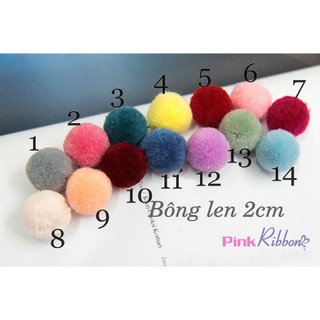 *Bông len tròn nhiều màu cỡ 2cm