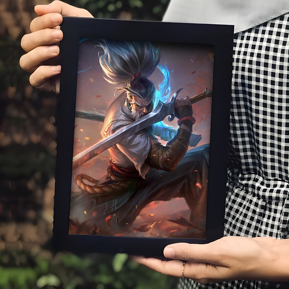 Khung Ảnh Để Bàn Yasuo, Poster Skin Yasuo Liên Minh Huyền Thoại Decor Phòng Ngủ, Phòng Làm Việc, Phò