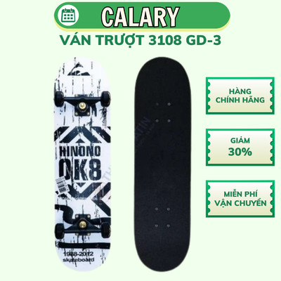 Ván Trượt Cougar-Skateboard 3108 GD-3 Màu Đen Trắng Cao Cấp Phù Hợp Cho Người Mới Chơi